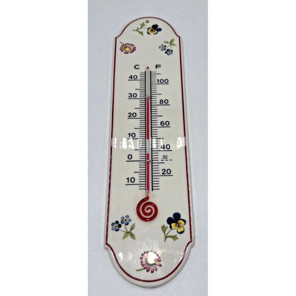 VILLEROY & BOCH "Petite Fleur" VITRO Ceramic Thermometer 9 3/4” Luxembourg - Picture 2 of 12